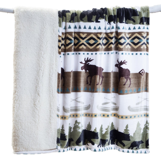 Hidden Lake Plush Sherpa Throw