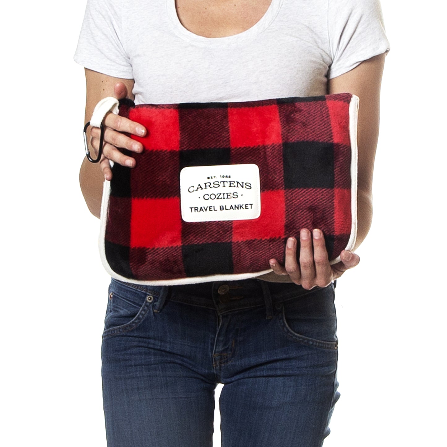 Red Lumberjack Travel Blanket