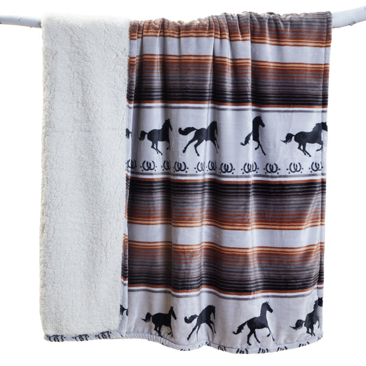 Running on the Range Plush Sherpa Throw