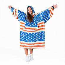 Load image into Gallery viewer, Stars and Stripes Hooded Blanket