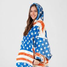 Load image into Gallery viewer, Stars and Stripes Hooded Blanket