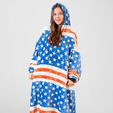 Load image into Gallery viewer, Stars and Stripes Hooded Blanket