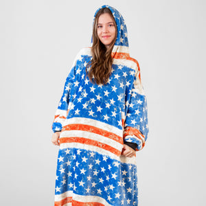 Stars and Stripes Hooded Blanket