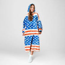 Load image into Gallery viewer, Stars and Stripes Hooded Blanket