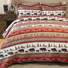 Load image into Gallery viewer, Cabin &amp; Lodge Stripe Quilt Set