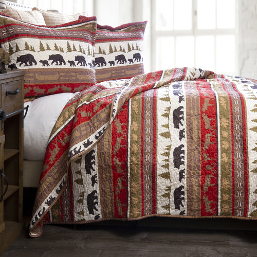 Cabin & Lodge Stripe Quilt Set