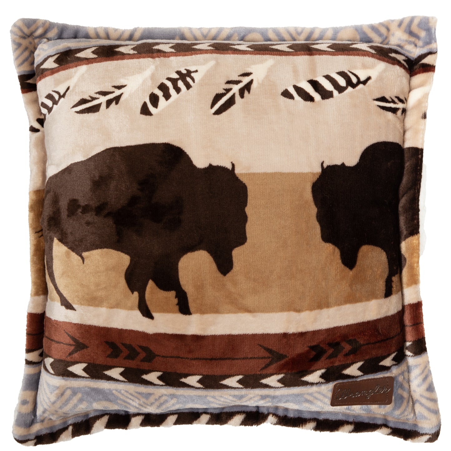 Wrangler® Buffalo Southwestern Plush Sherpa Pillow