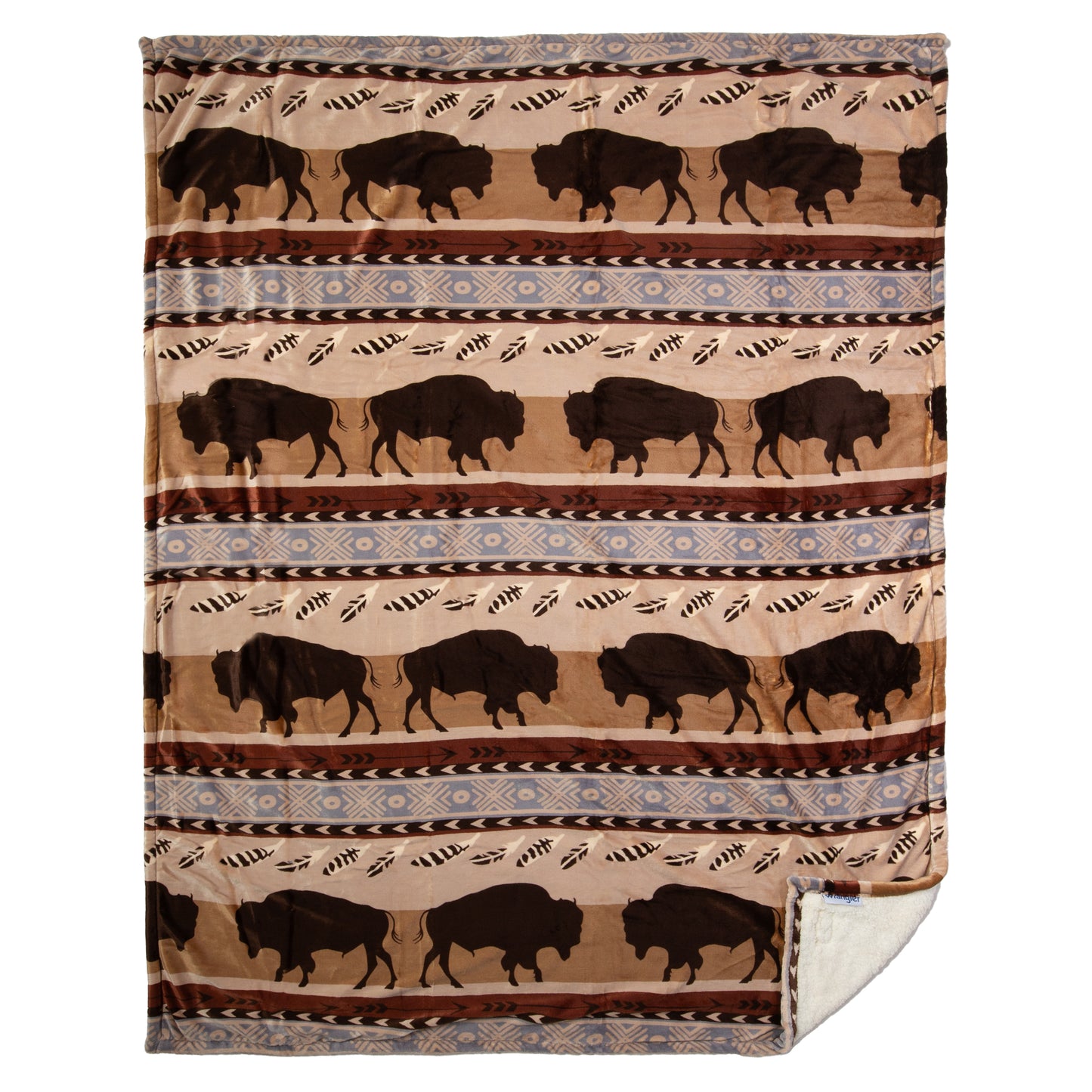 Wrangler® Buffalo Southwestern Plush Sherpa Throw