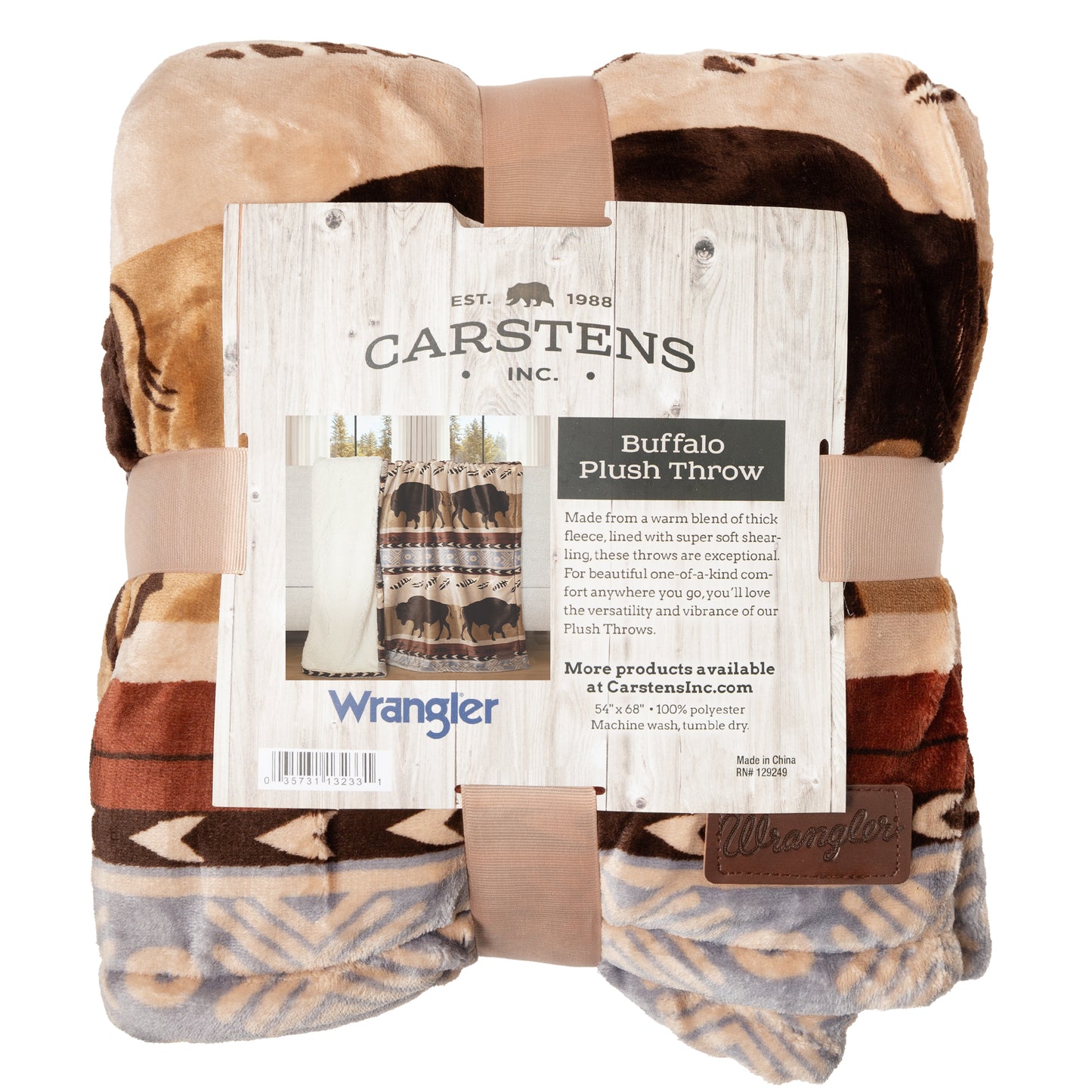 Wrangler® Buffalo Southwestern Plush Sherpa Throw