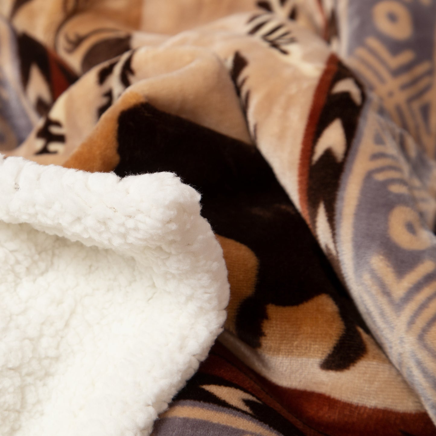 Wrangler® Buffalo Southwestern Plush Sherpa Throw