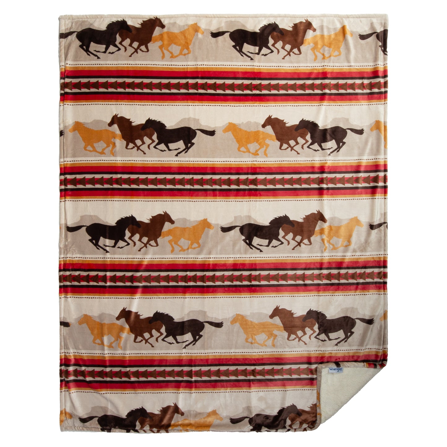 Wrangler® Running Horse Plush Sherpa Throw