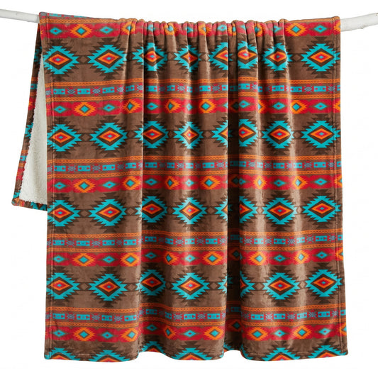 Wrangler® Southwest Horizon Plush Sherpa Throw