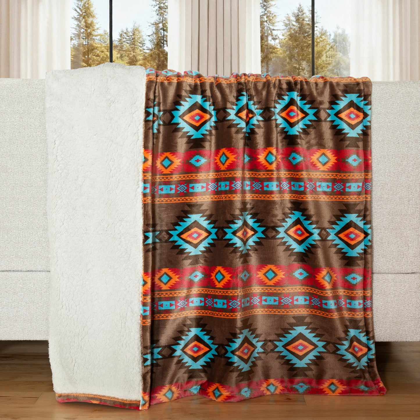 Wrangler® Southwest Horizon Plush Sherpa Throw