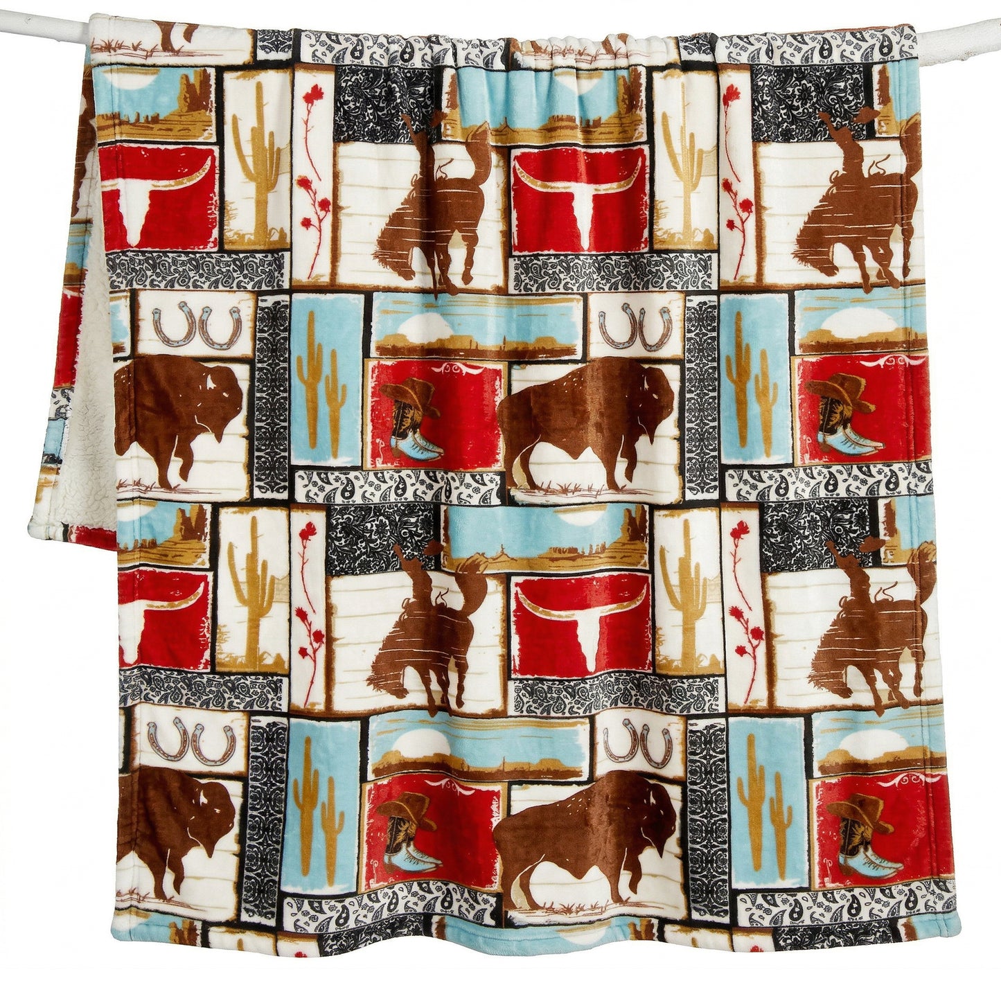 Wrangler® Vintage Western Plush Sherpa Throw