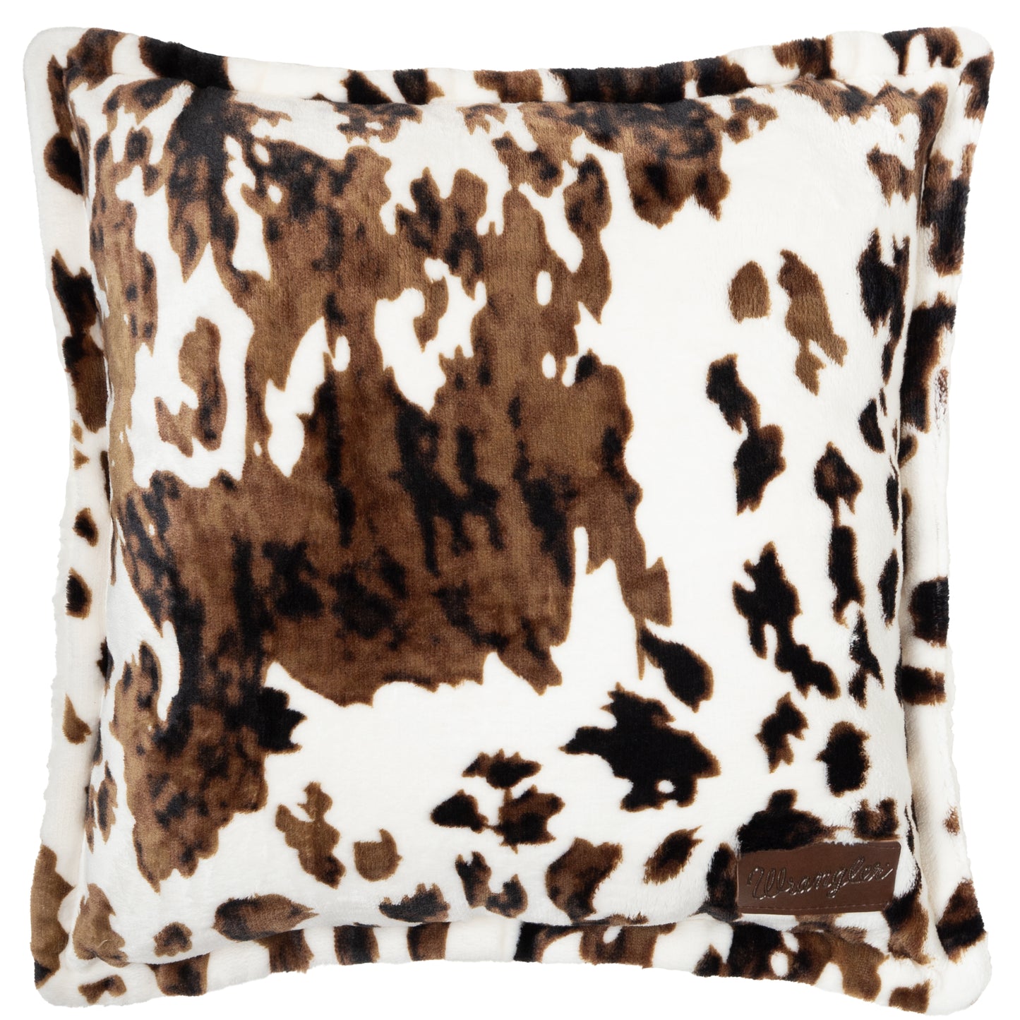 Wrangler® Tri-color Cowhide Plush Sherpa Pillow