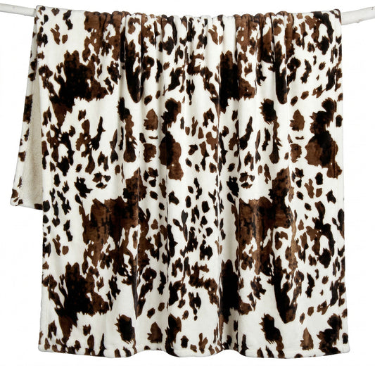 Wrangler® Tri-color Cowhide Plush Sherpa Throw