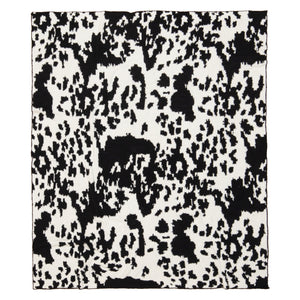 Wrangler Black & White Cowhide Stretchy Throw Blanket