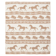 Load image into Gallery viewer, Wrangler Tan Rodeo Stretchy Throw Blanket