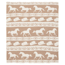 Load image into Gallery viewer, Wrangler Tan Rodeo Stretchy Throw Blanket