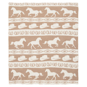 Wrangler Tan Rodeo Stretchy Throw Blanket