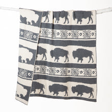 Load image into Gallery viewer, Wrangler Buffalo Slate Stretchy Throw Blanket