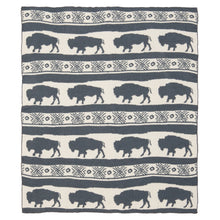 Load image into Gallery viewer, Wrangler Buffalo Slate Stretchy Throw Blanket