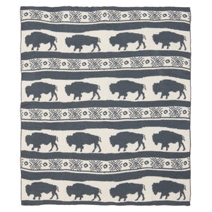 Wrangler Buffalo Slate Stretchy Throw Blanket