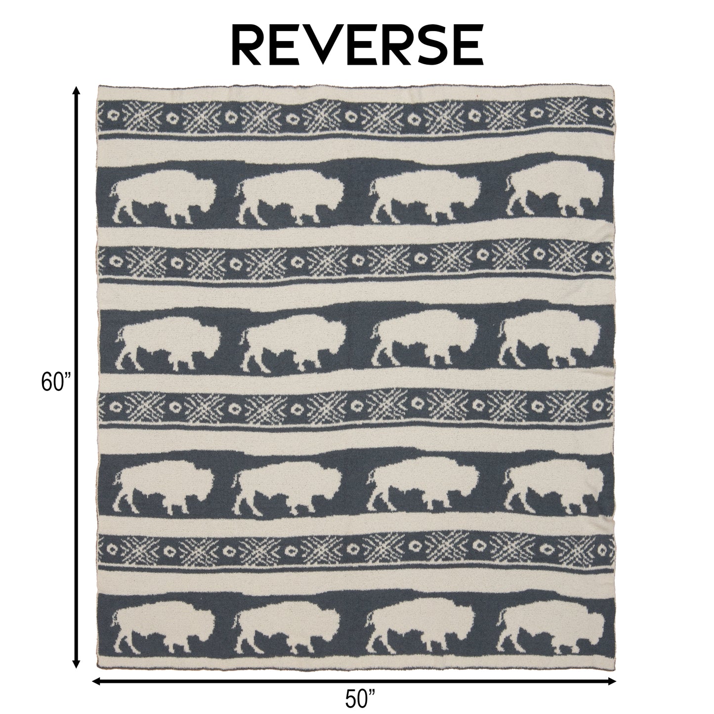 Wrangler Buffalo Slate Stretchy Throw Blanket