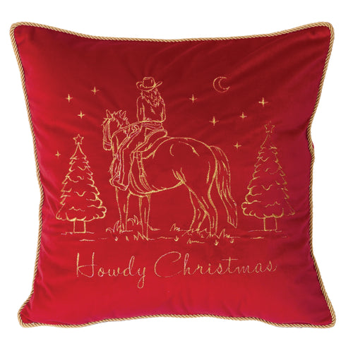 Wrangler Howdy Christmas Pillow