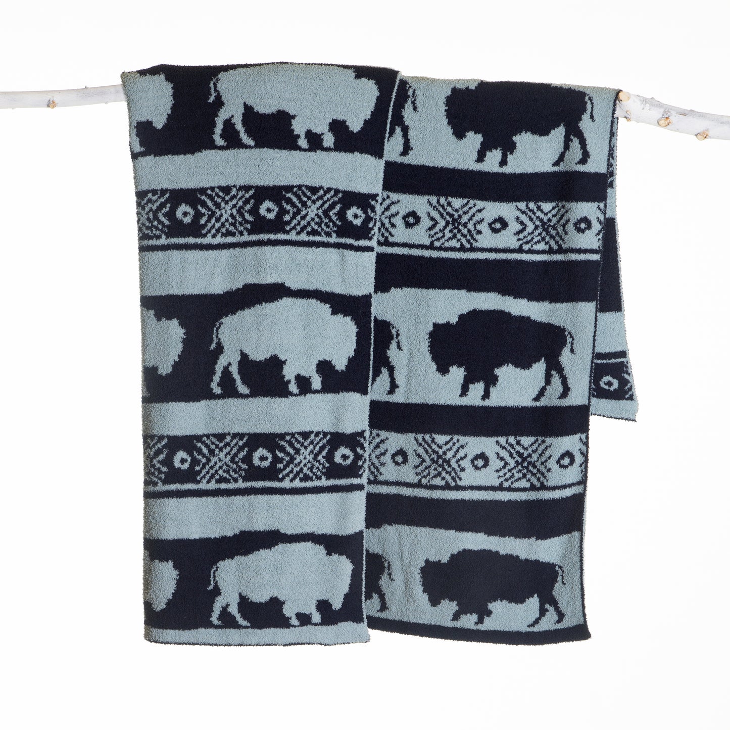 Wrangler Buffalo Blues Stretchy Throw Blanket