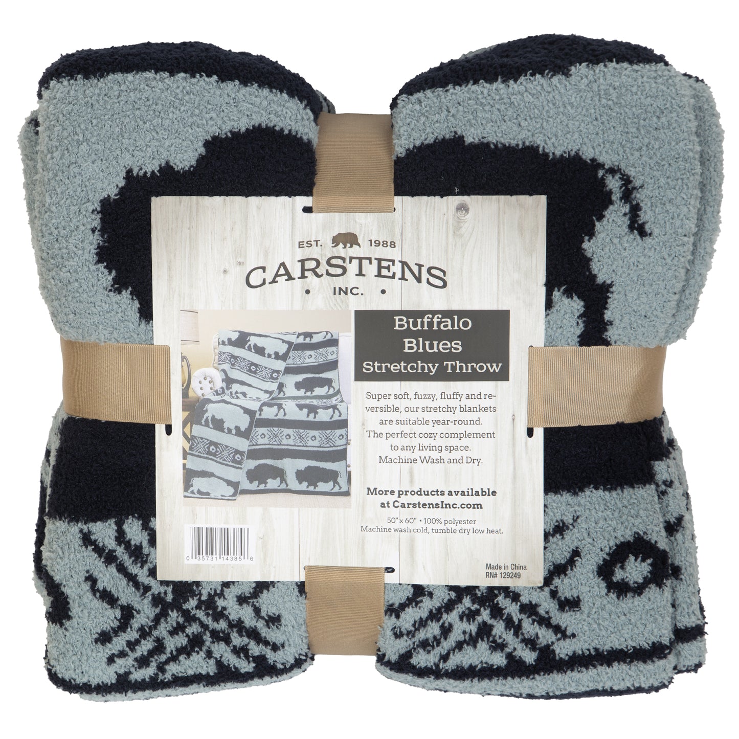 Wrangler Buffalo Blues Stretchy Throw Blanket