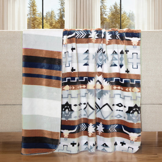 Wrangler® Limestone Butte Reversible Plush Throw