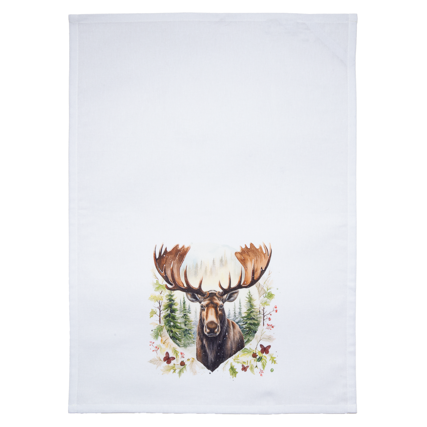 Floral Moose Tea Towel