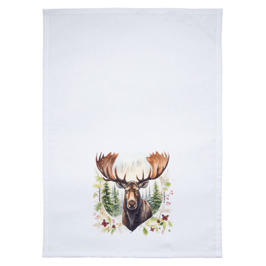 Floral Moose Tea Towel