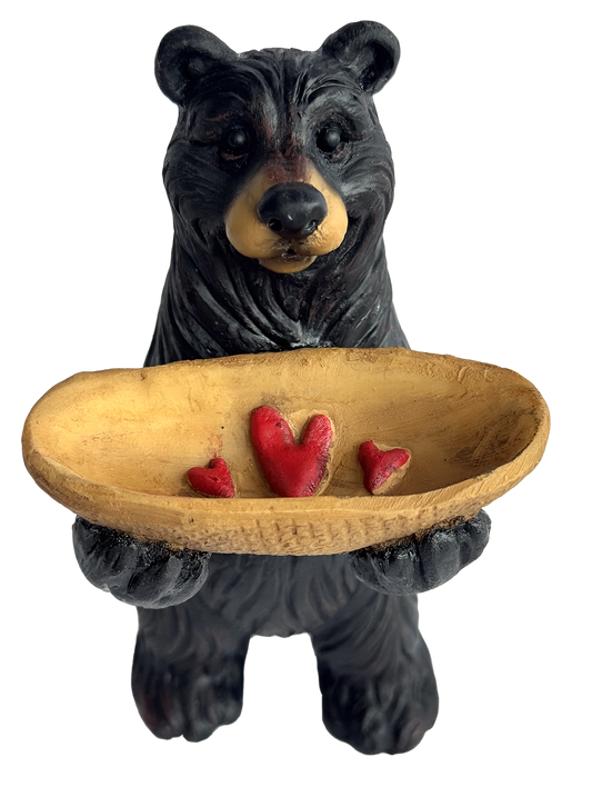 Bear with Hearts Tray Figurine