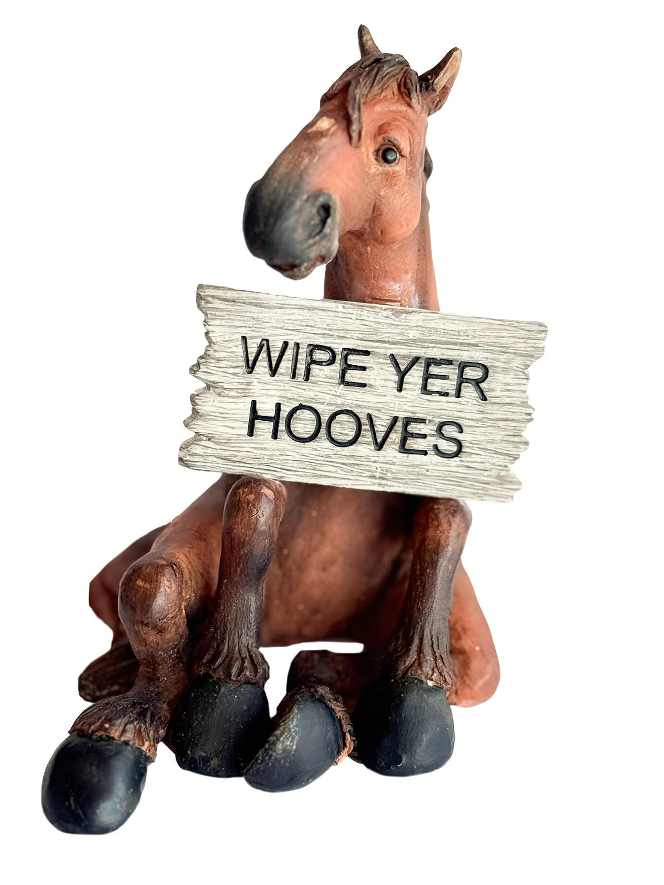Helpful Horse Wipe Yer Hooves Figurine