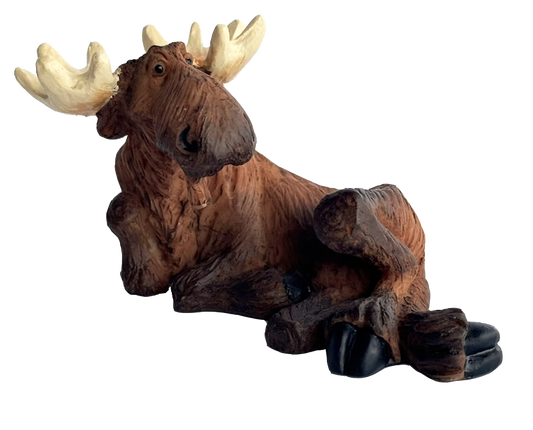 Laying Moose Figurine