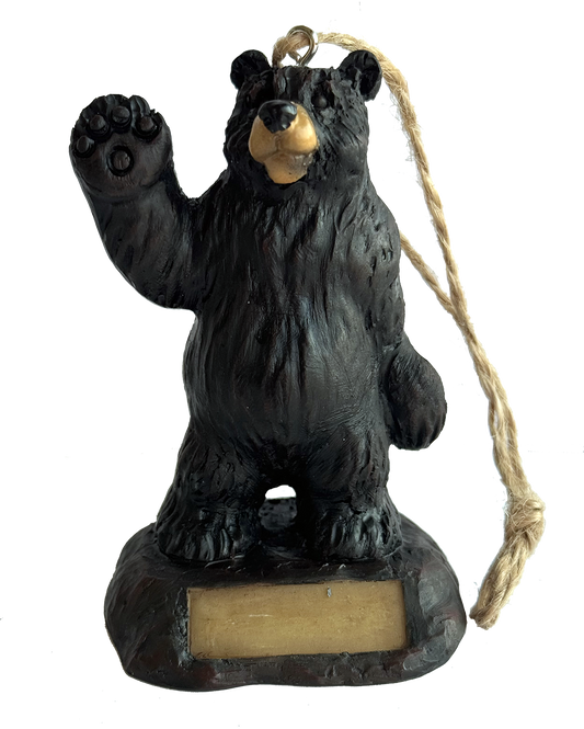 Waving Bear Figurine Hanging Ornament