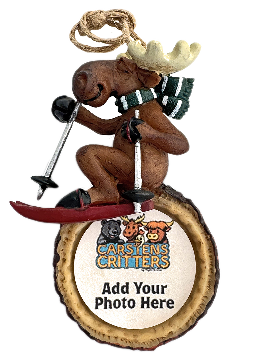 Skier Moose Ornament