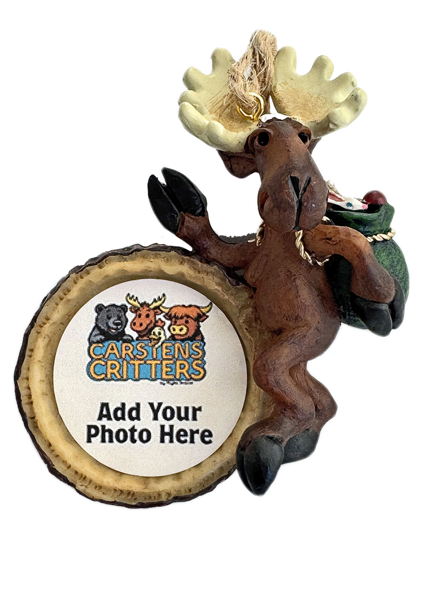 Hiker Moose Ornament