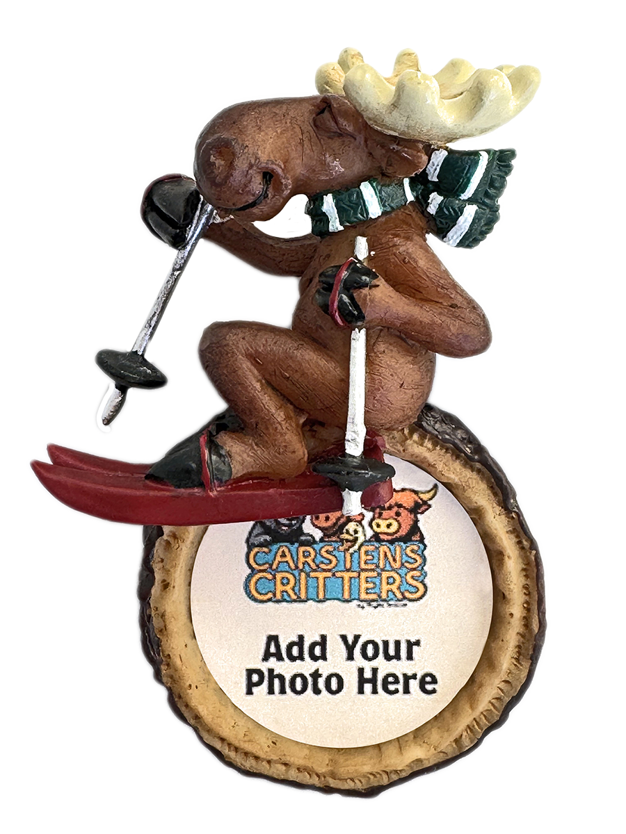 Skier Moose Magnet