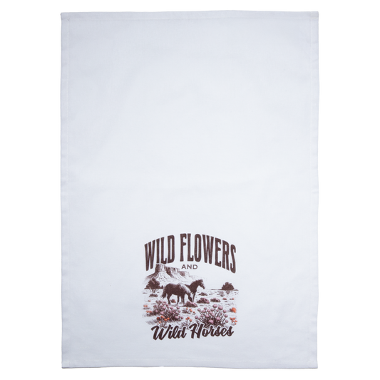 Wild Flowers & Wild Horses Tea Towel