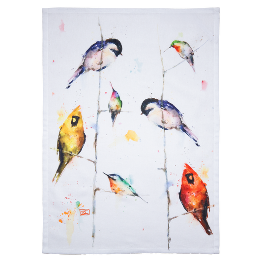Birds on Branches Tea Towel
