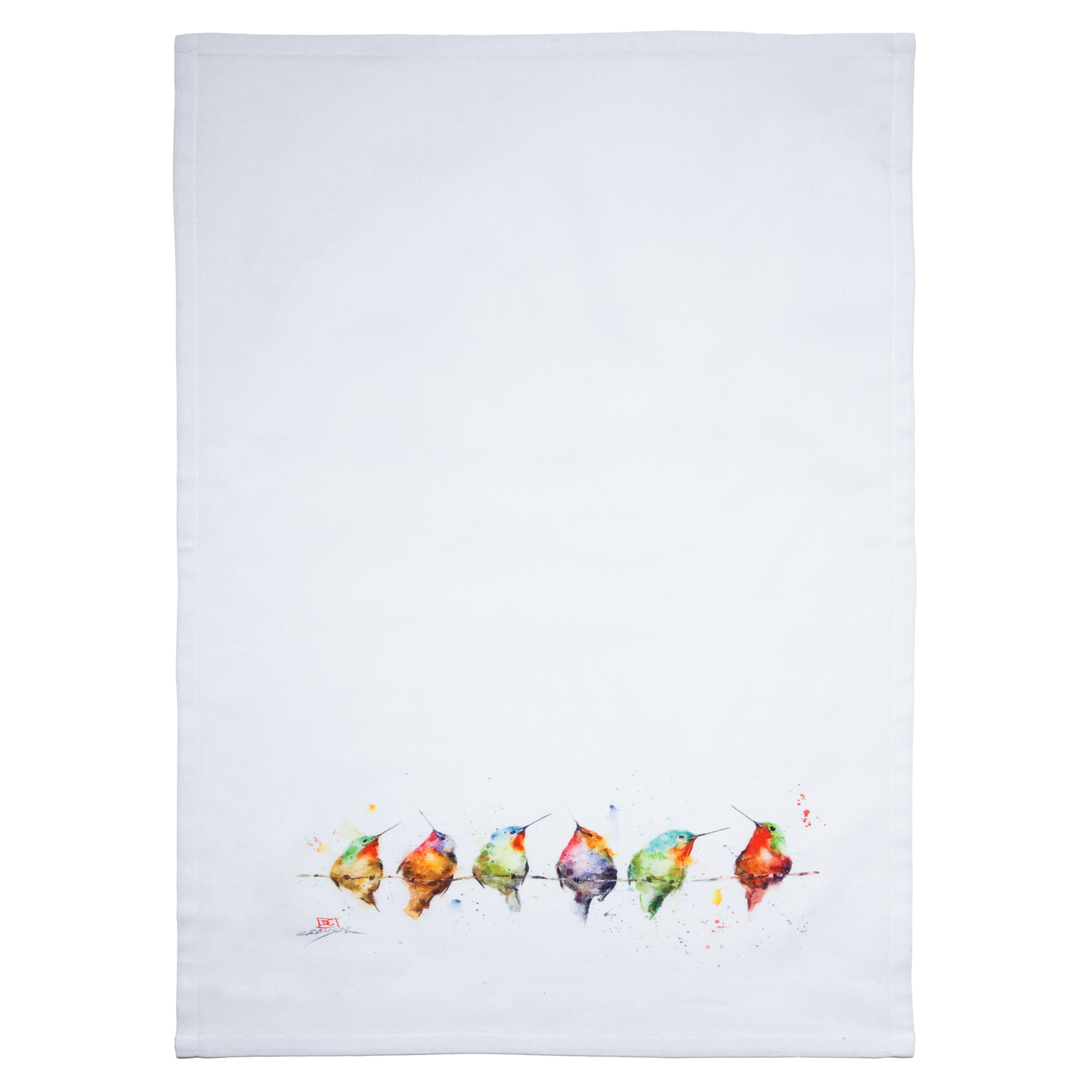 Hummers on a Wire Tea Towel
