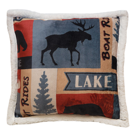 Lake House Plush Sherpa Pillow