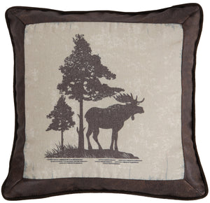 Vintage Moose Throw Pillow