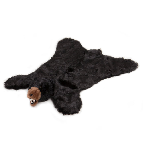 Black bear plush rug, small