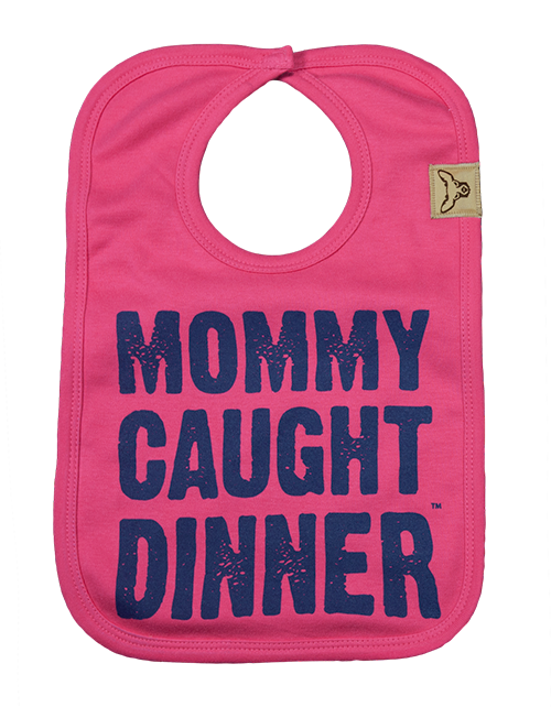 Pink Mommy Caught Dinner Bib