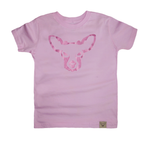 Pink Glitter Button Buck T-shirt