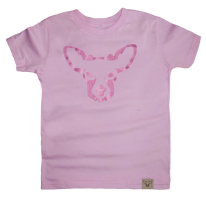 Pink Glitter Button Buck T-shirt